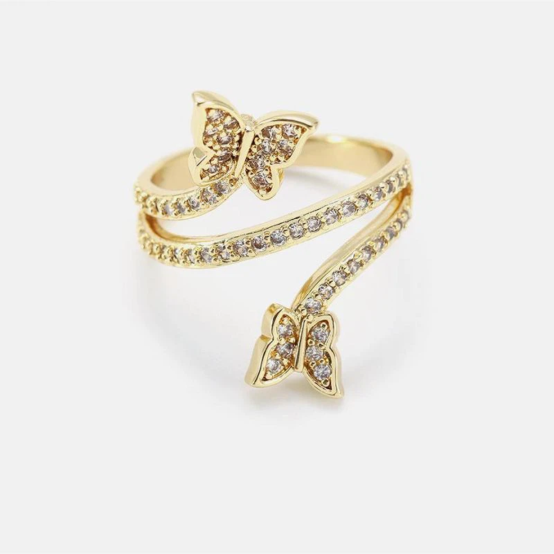 Vacker fjärilsdjursring Handgjord