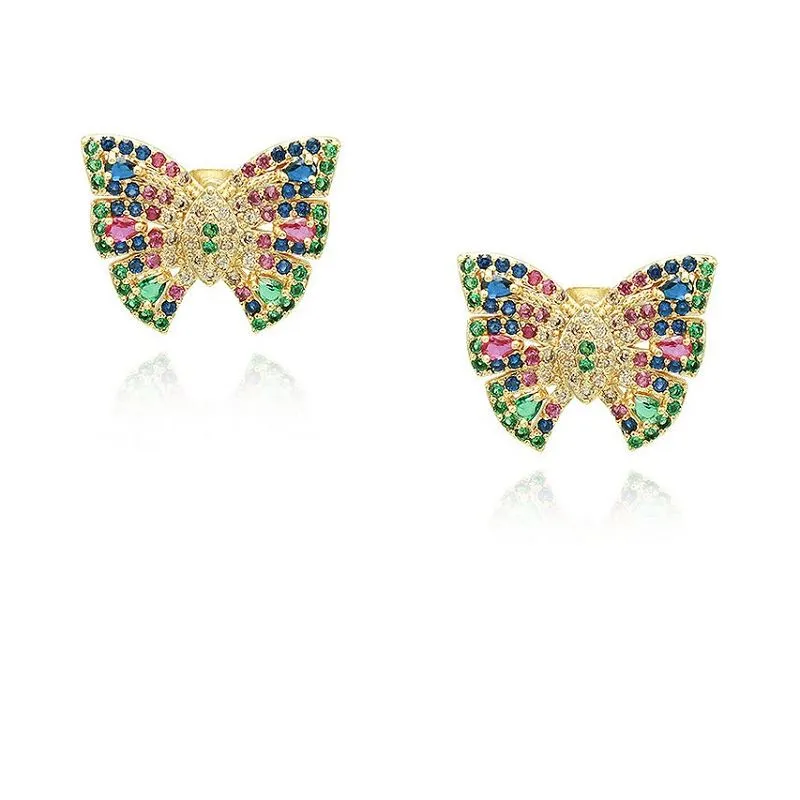 Färg Zircon Butterfly Animal Örhänge