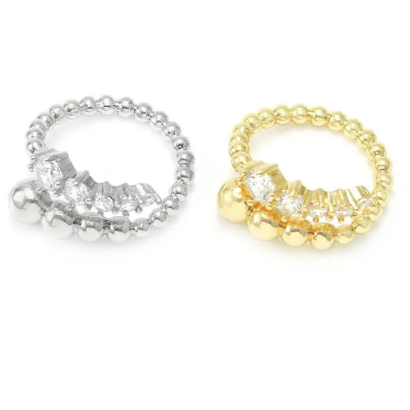 Guldpläterad Cz justerbar ring