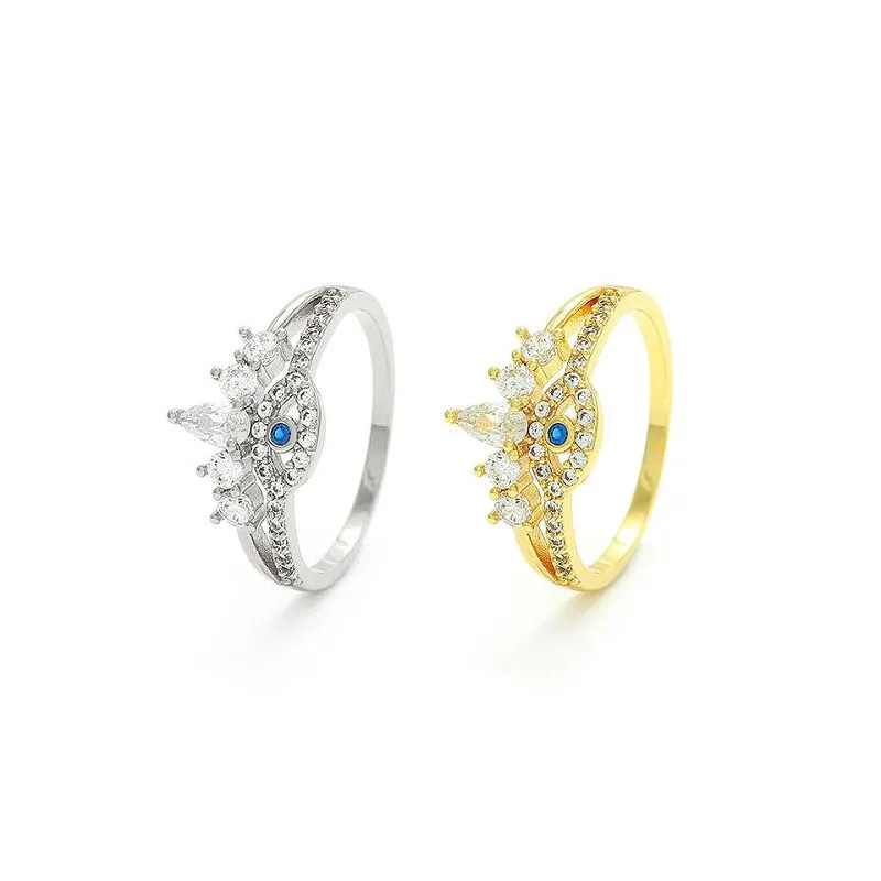 Guldpläterad Silver Evil Eye Ring