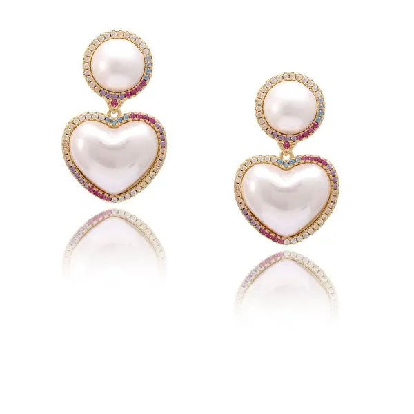 Hjärtformad Shell Pearl Örhänge Drop