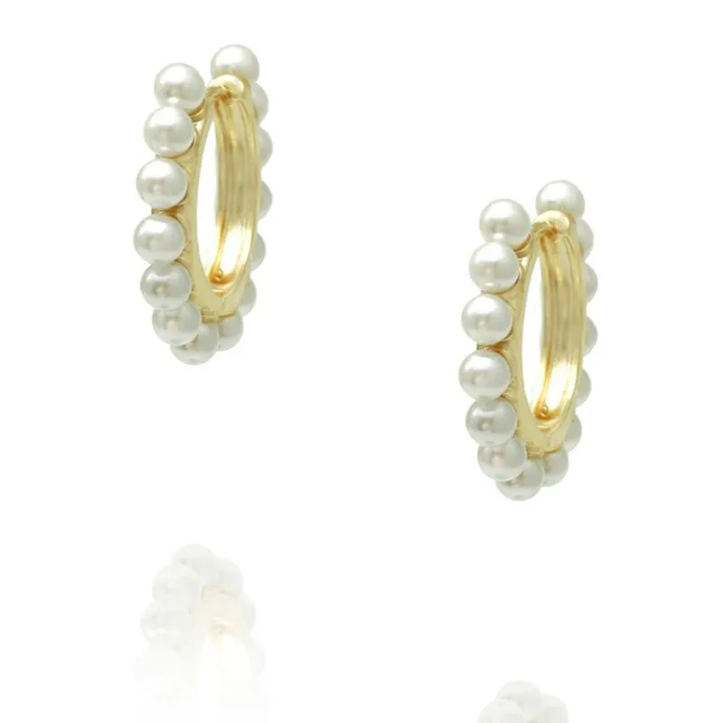 Hoop Design Pearl Earring Sötvatten