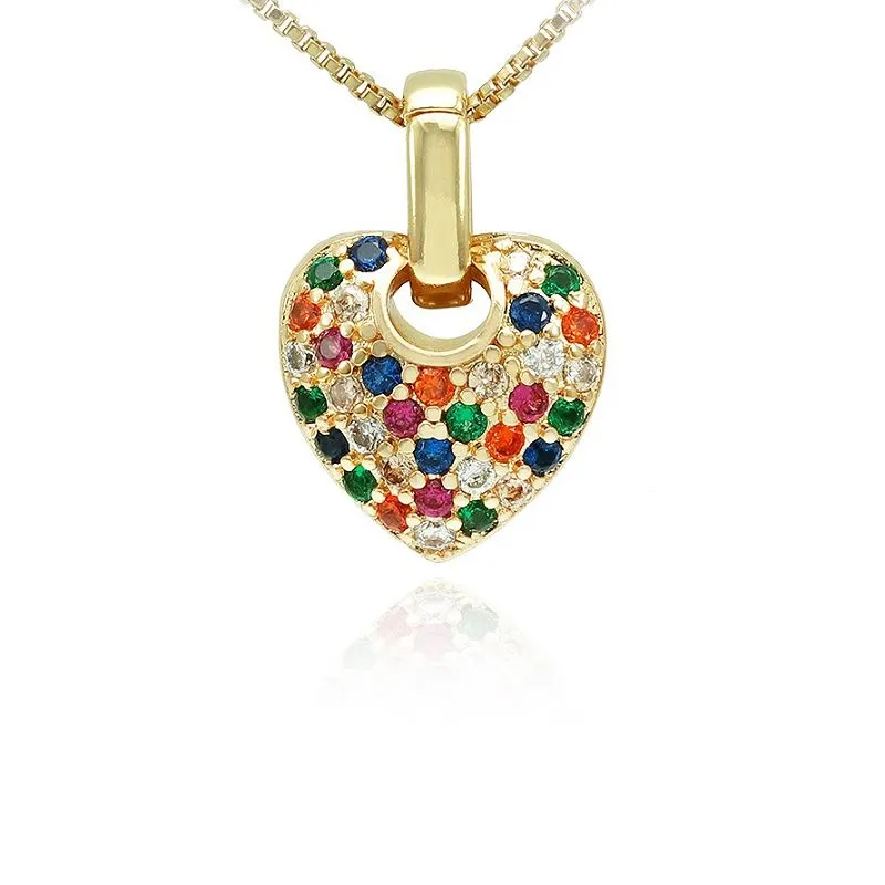Mix Color Zircon Heart Pendel