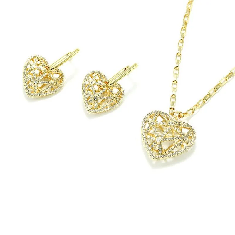 S925 Silver Heart Smycken Set