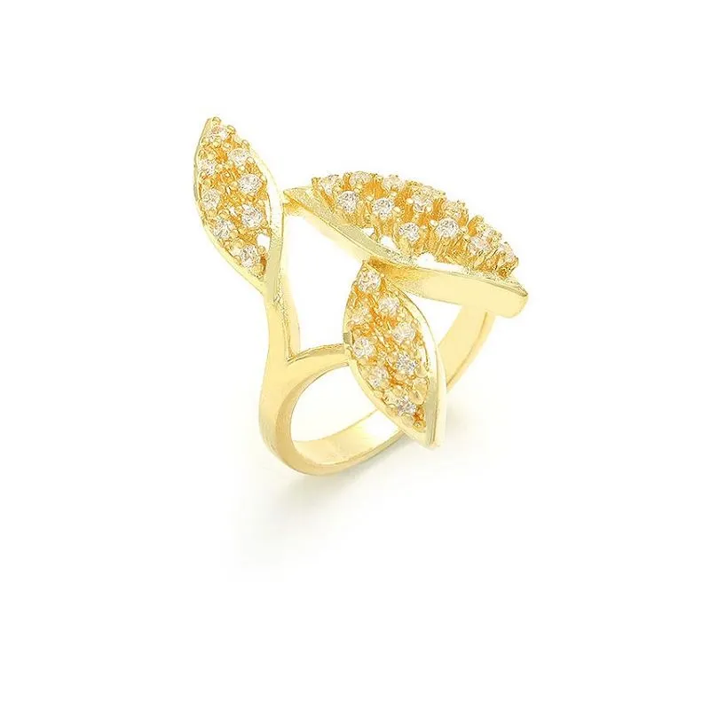 Silver bladformad fingerring