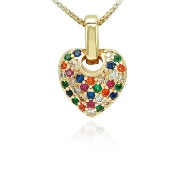 Mix Color Zircon Heart Pendel