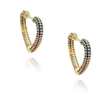 Rainbow Zircon Heart Örhänge