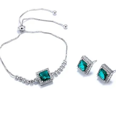 Fyrkantig smyckesset för kvinnor