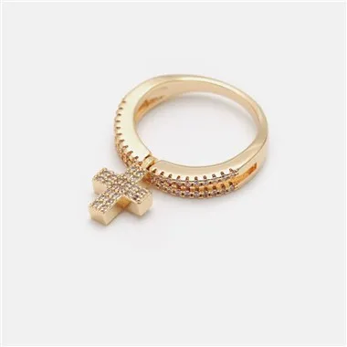 Sterling Silver Cross Charm Ring