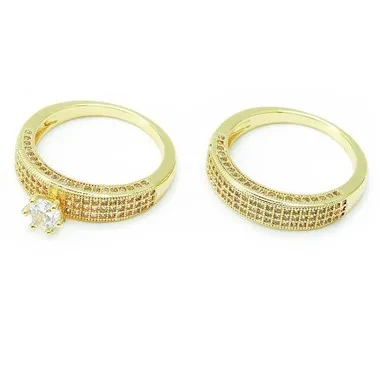 Unik guldpläterad brudringset