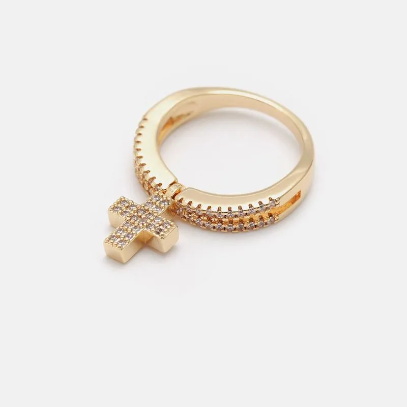 Sterling Silver Cross Charm Ring