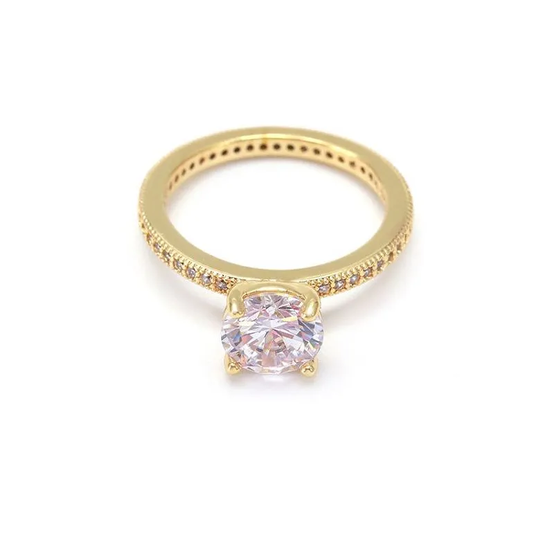 Sterling Silver Vit Cz Vigselring