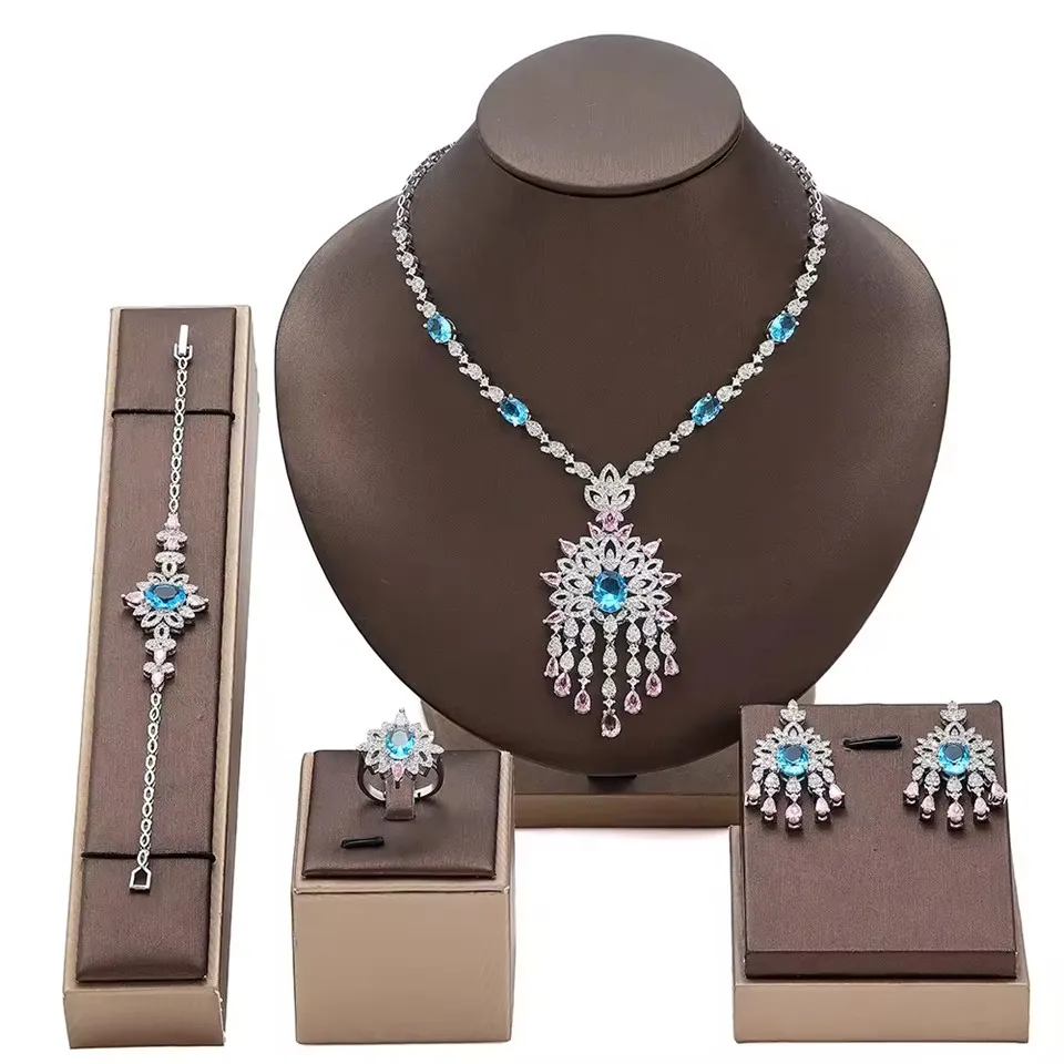 Mode CZ Crystal smycken Set