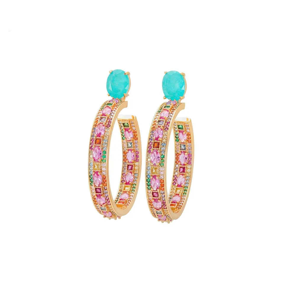 Guldpläterade Zircon Fusion örhängen för kvinnor