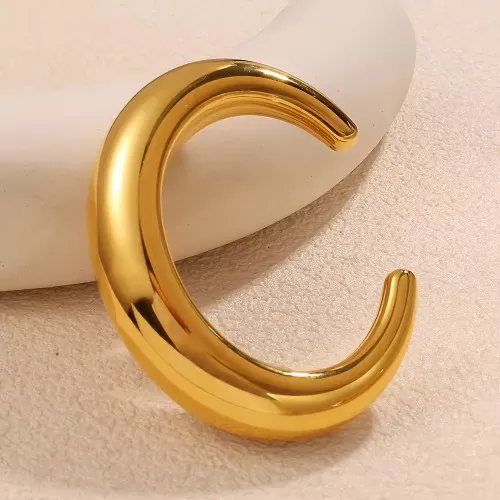 Riktig guldplätering blank armring