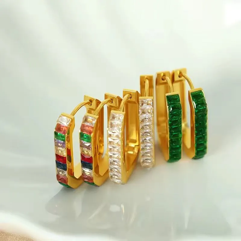 Geometriska örhängen i rostfritt stål