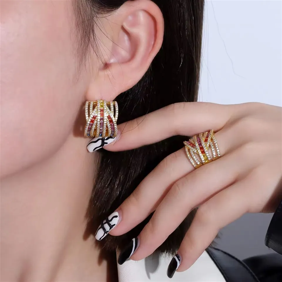 Zirkon Ring Örhängen Set